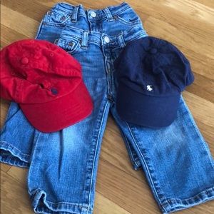 2 pair Ralph Lauren polo jeans & 2 caps